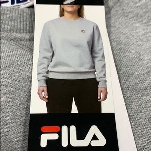FILA Ladies Crewneck Sweatshirt, Medium, gray